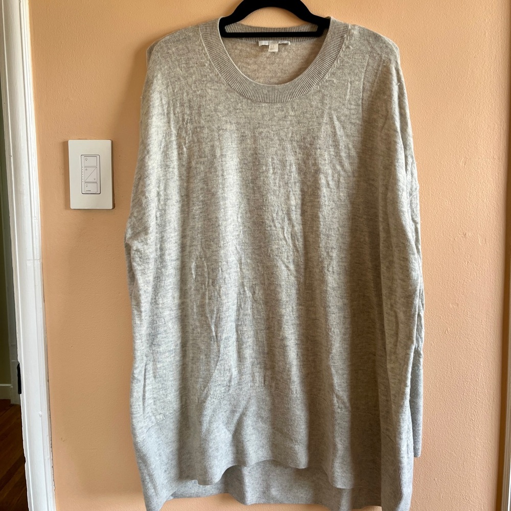 COS cashmere and wool grey tunic sweater size medium